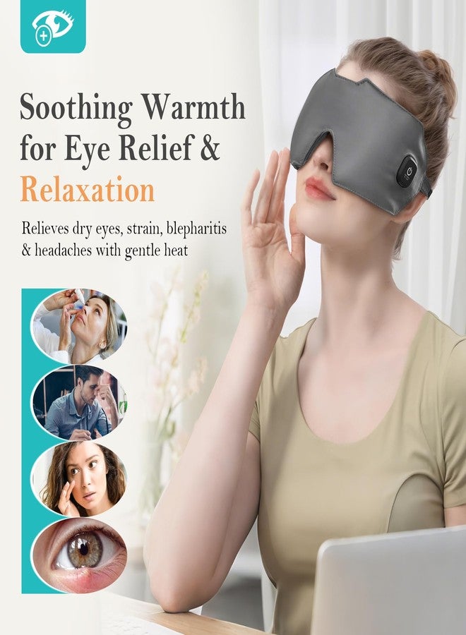 uncn Heated Eye Mask for Dry Eyes, Cordless Eye Mask Warm Compress with Washable Cover, Blackout for Travel - Image 2